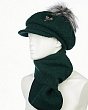 Комплекты Инга Шляпный дом Гелана флис букле (кепка+шарф) Комплект - зеленый