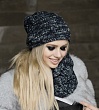Комплекты Gulyann Knitwear Amore 1 флис (колпак+шарф-кольцо) Комплект - св.серый-т.синий