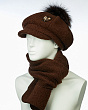 Комплекты Инга Шляпный дом Гелана флис букле (кепка+шарф) Комплект - коричневый