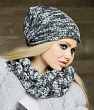 Комплекты Gulyann Knitwear Amore 1 флис (колпак+шарф-кольцо) Комплект - св.серый-т.серый