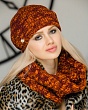 Комплекты Gulyann Knitwear Amore 1 флис (колпак+шарф-кольцо) Комплект - терракот-т.золото