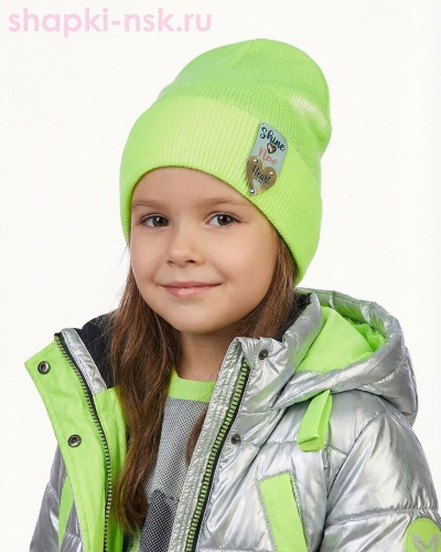 02-2-E Колпак для девочки флис (50-52) - Шапки-НСК. Головные уборы оптом и в розницу.