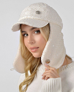 Пайетка длинные уши Бейсболка флис (56-58)