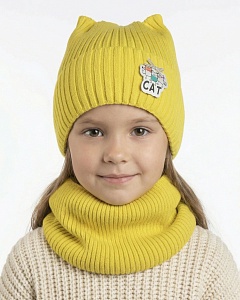 01-17-E Комплект для девочки флис (шапка+снуд) (50-54)