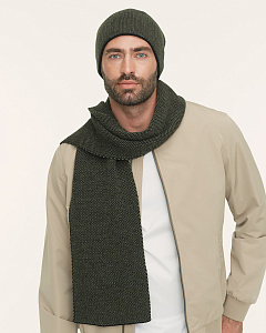 M 486 F 486 Комплект мужской флис (шапка+шарф) (57-59)