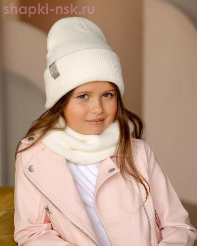 PQ 18 PD 18 Комплект для девочки (колпак+снуд) (52-54) - Шапки-НСК. Головные уборы оптом и в розницу.