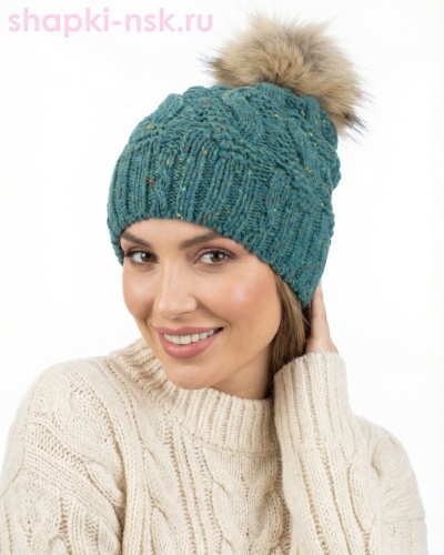 6817/1 MWH Бини флис полоска 1/2 женская (56-58) - Шапки-НСК. Головные уборы оптом и в розницу.