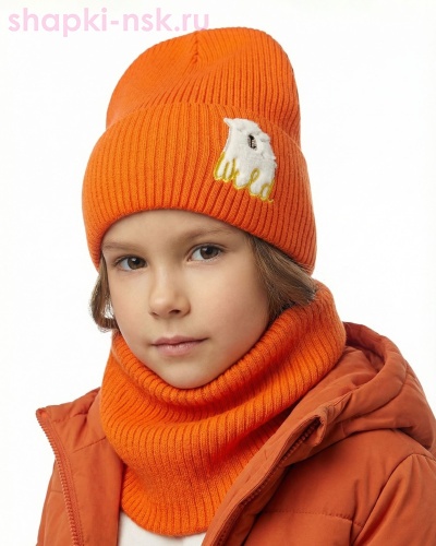 17-29-L Комплект для девочки флис (шапка+снуд) (50-54) - Шапки-НСК. Головные уборы оптом и в розницу.