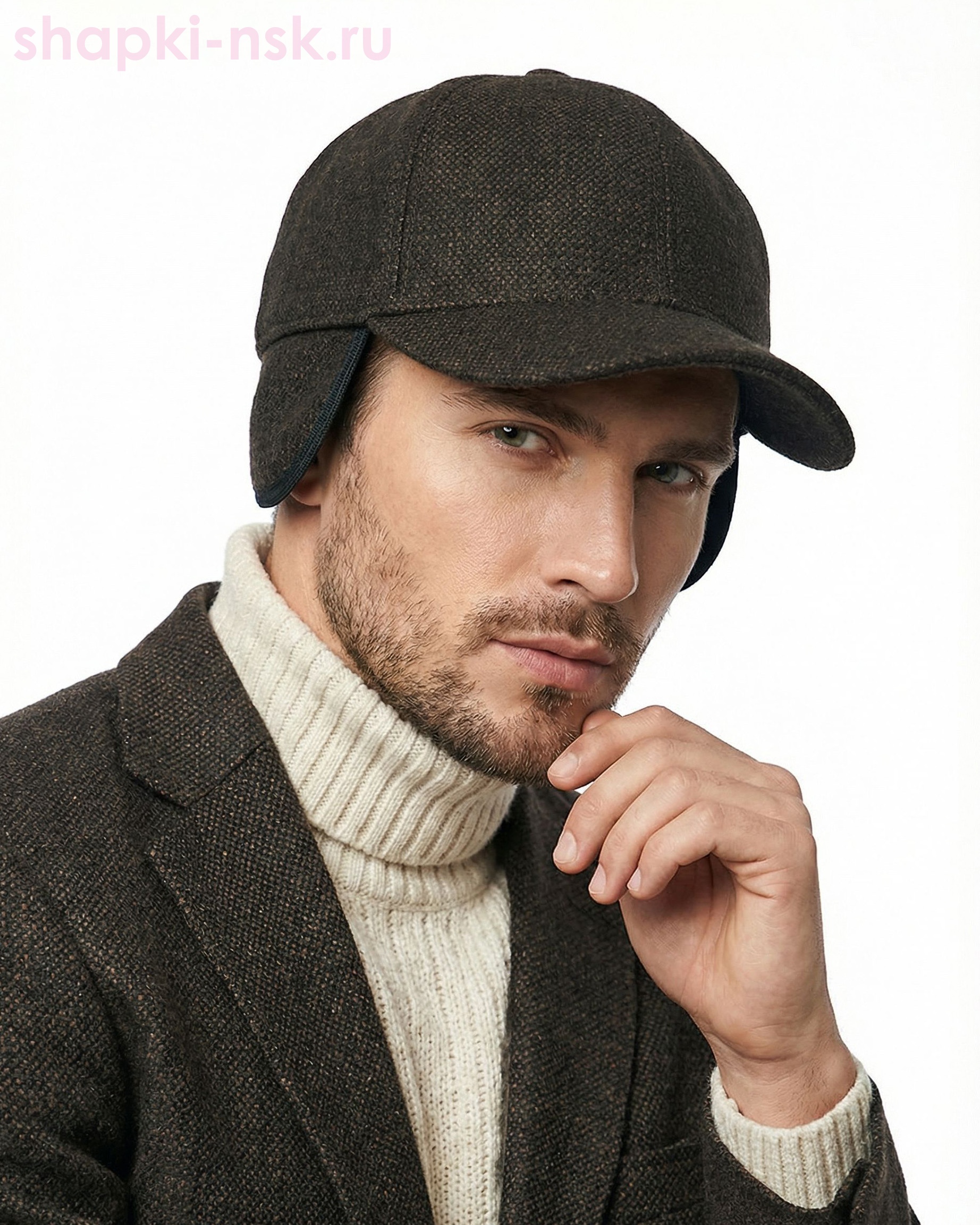 071-46 Бейсболка мужская флис (56-62)