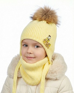 02-9-S (E) Комплект для девочки (шапка+снуд) (50-52)