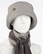 Комплекты Инга Шляпный дом Ксения Комплект (шляпа+косынка) (57-59) - серо-голубой