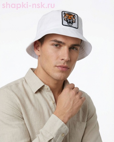 895501 tiger Панама мужская хлопок (56-61) - Шапки-НСК. Головные уборы оптом и в розницу.