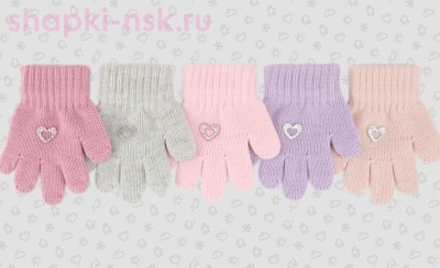 133-TGg Перчатки для девочки (12 (1-2 года)) - Шапки-НСК. Головные уборы оптом и в розницу.