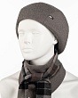 Комплекты Инга Шляпный дом Бэт Комплект (берет+бактус) (56-58) - серый