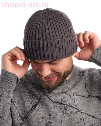 Дени Шапка мужская флис (56-58) - Шапки-НСК. Головные уборы оптом и в розницу.