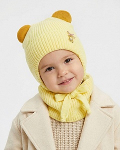 02-82-M Комплект для девочки флис (шапка+снуд) (48-50)