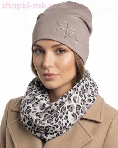 0176к СП Комплект женский флис (колпак+снуд) (56-58) - Шапки-НСК. Головные уборы оптом и в розницу.