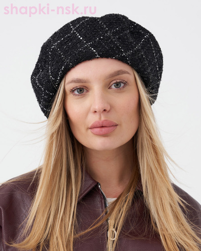 Фиеста ткань букле клетка Берет (56-58) - Шапки-НСК. Головные уборы оптом и в розницу.