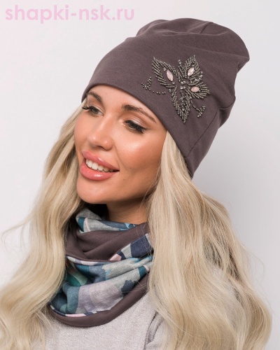 0137/20к СП Комплект женский флис (колпак+снуд) (56-58) - Шапки-НСК. Головные уборы оптом и в розницу.