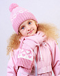 Комплекты Fomas Q 171 D 171 флис (48-50) (шапка+шарф) Комплект - розовый-молочный