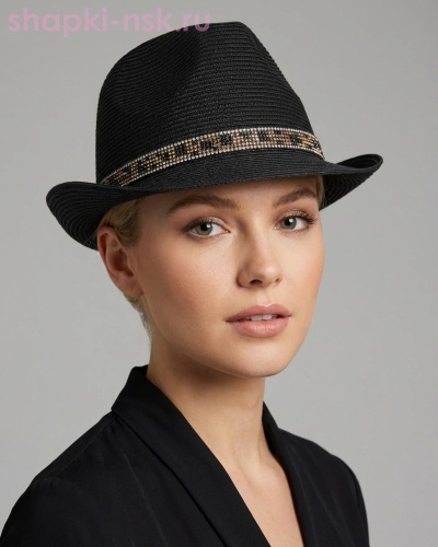 Ш60 Трилби Камни Шляпа женская (56-58) - Шапки-НСК. Головные уборы оптом и в розницу.