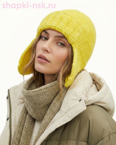 01-29-J Ушанка флис (54-58) - Шапки-НСК. Головные уборы оптом и в розницу.