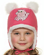 Головные уборы Colibri 211-З Кошечка Ушанка для девочки (48-50) - яр.розовый