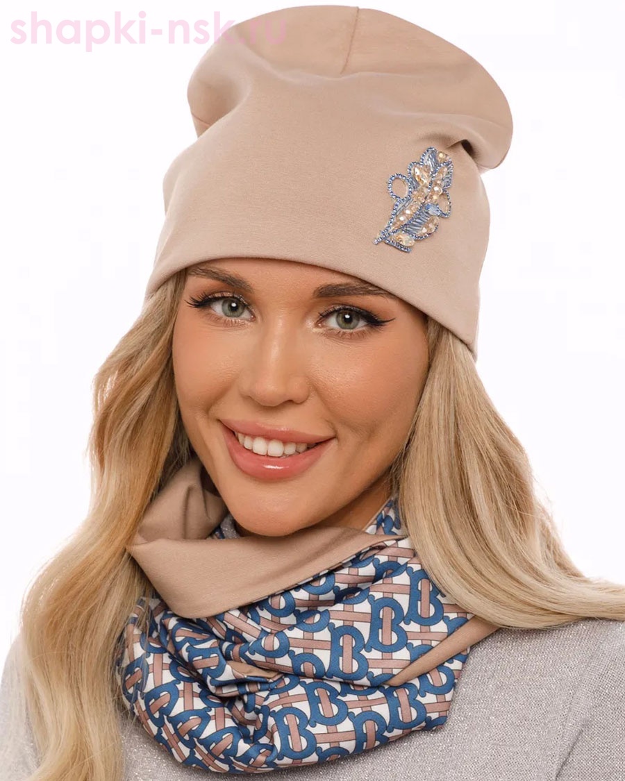 0144к СП Комплект женский флис (колпак+снуд) (56-58)