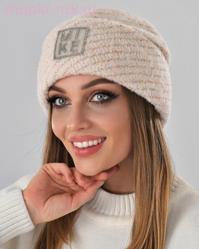 Отворот мохер мульти квадрат термо Шапка флис (56-58) - Шапки-НСК. Головные уборы оптом и в розницу.