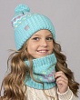 Комплекты Fomas Q 155 D 155 Комплект для девочки флис (колпак+снуд) (52-54) - мятный
