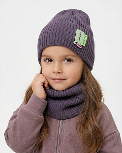 28-L Комплект для девочки (колпак+снуд) (50-54)
