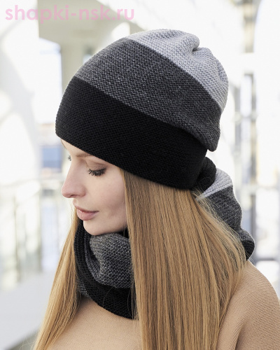 MM 1109 S 1109 Комплект женский флис (колпак+снуд) - Шапки-НСК. Головные уборы оптом и в розницу.