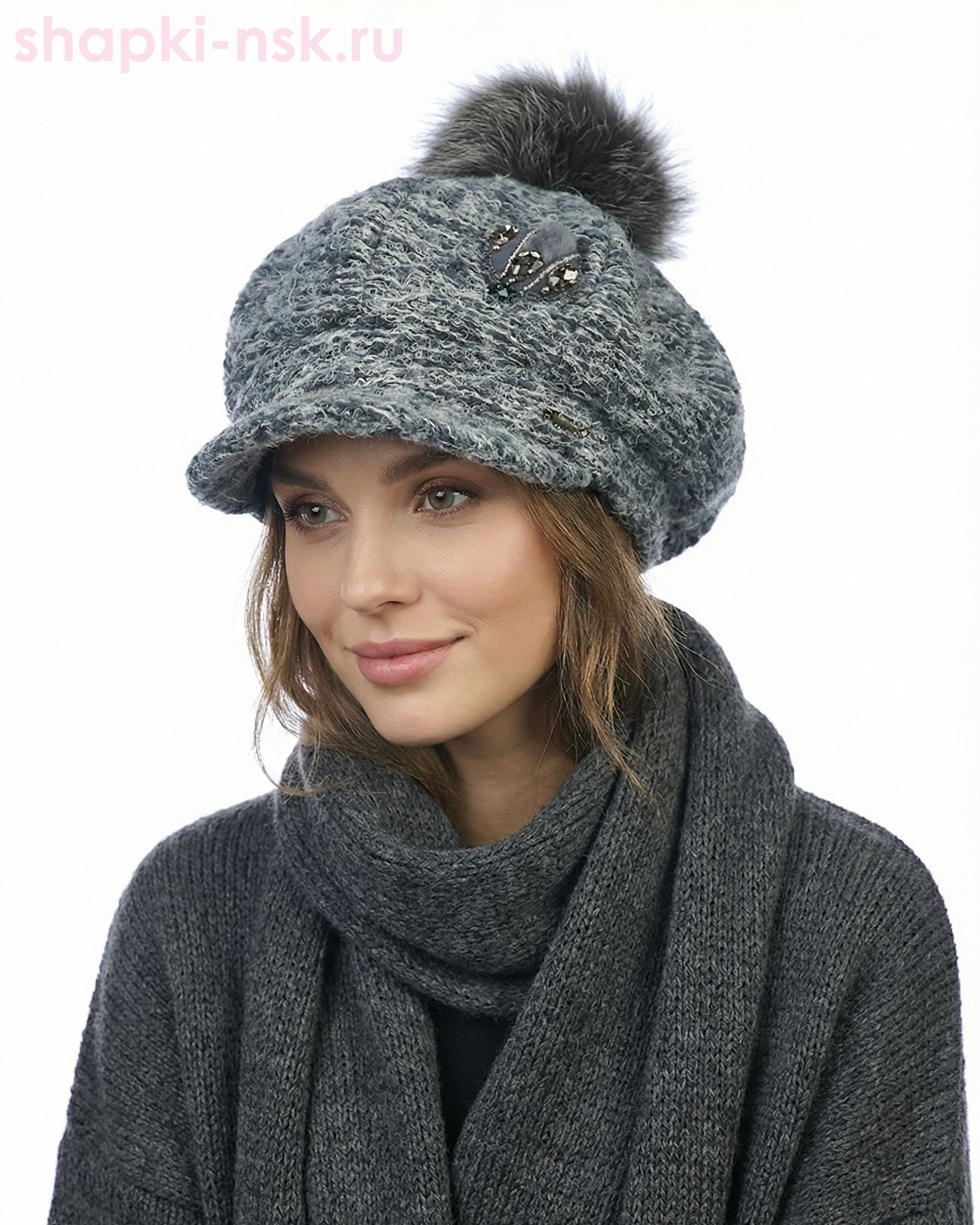 Гелана букле Кепка женская флис (56-60)