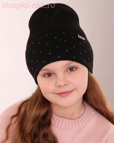 07-35-E (о) Бини для девочки (52-54) - Шапки-НСК. Головные уборы оптом и в розницу.