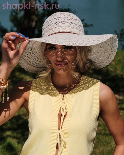 15310 Шляпа кружево (56-58) - Шапки-НСК. Головные уборы оптом и в розницу.