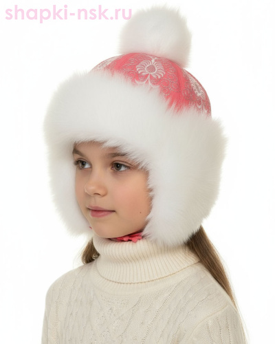 249-З Боярка Ушанка для девочки (50) - Шапки-НСК. Головные уборы оптом и в розницу.