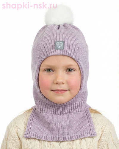 14388/UF MGT Шлем для девочки флис (50-52) - Шапки-НСК. Головные уборы оптом и в розницу.