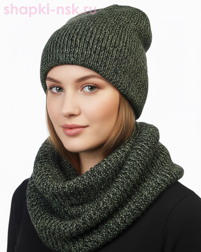 55400 Комплект женский (колпак+снуд) (56-58) - Шапки-НСК. Головные уборы оптом и в розницу.