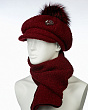 Комплекты Инга Шляпный дом Гелана флис букле (кепка+шарф) Комплект - бордовый