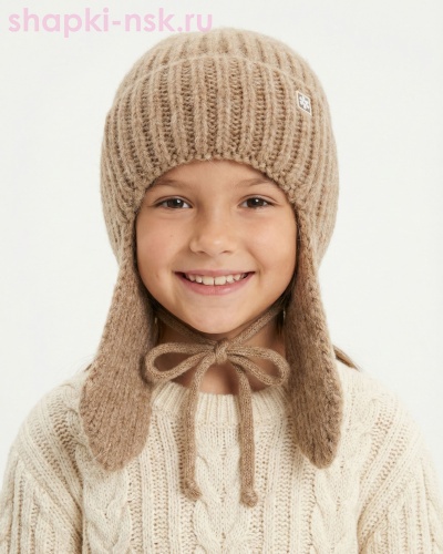 13227/2 MGU Ушанка для девочки флис (50-52) - Шапки-НСК. Головные уборы оптом и в розницу.