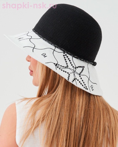 Лагуна 2 солома+лён  Шляпа (56-57) - Шапки-НСК. Головные уборы оптом и в розницу.