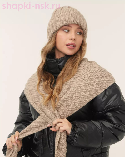 LS 57 PL 57 Комплект женский флис (колпак+косынка) (56-58) - Шапки-НСК. Головные уборы оптом и в розницу.