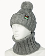 Комплекты Поляярик 03-54-M флис (52-54)(шапка,снуд) Комплект - серый меланж