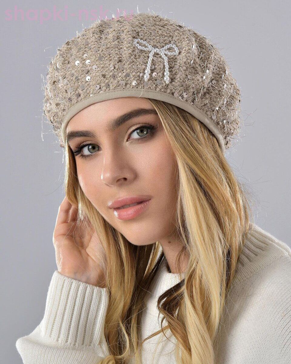 Травка пайетка Берет (56-58)