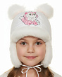 Головные уборы Colibri 211-З Кошечка Ушанка для девочки (48-50) - белый