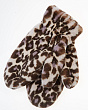 Перчатки, варежки, митенки Avenue Рукавицы 1 без декора экомех флис - лавандовый леопард
