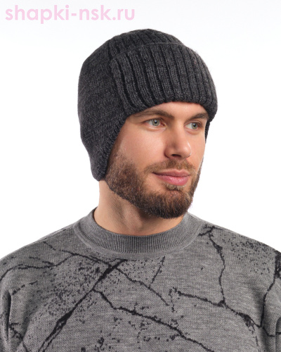 Лион Ушанка мужская флис (56-58) - Шапки-НСК. Головные уборы оптом и в розницу.