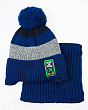 Комплекты Поляярик 03-28-M (50-52) (шапка+снуд) Комплект - синий