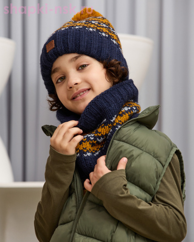 Q 176 D 176 Комплект флис (колпак+снуд) (54-56) - Шапки-НСК. Головные уборы оптом и в розницу.