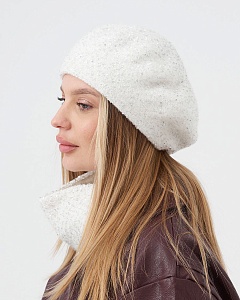 Эльза пряжа Альпака пайетки Берет (56-58)